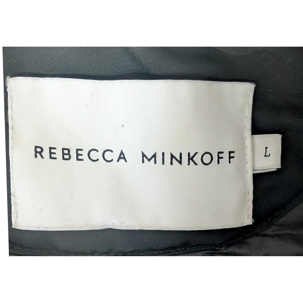 Rebecca Minkoff Jacket Women Large Black Boxy Quilted Snap Front Zip Pockets - Picture 5 of 8